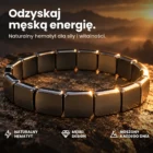 HERION – bransoletka z naturalnego hematytu na skale o wschodzie słońca